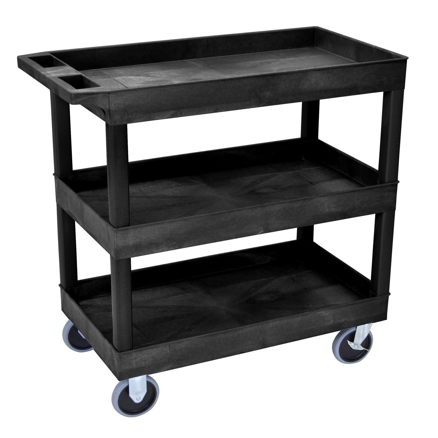 Carrito Utilitario Luxor Ec111hd-b Con 3 Estantes, Capacidad De 500 Libras - Venta Internacional.