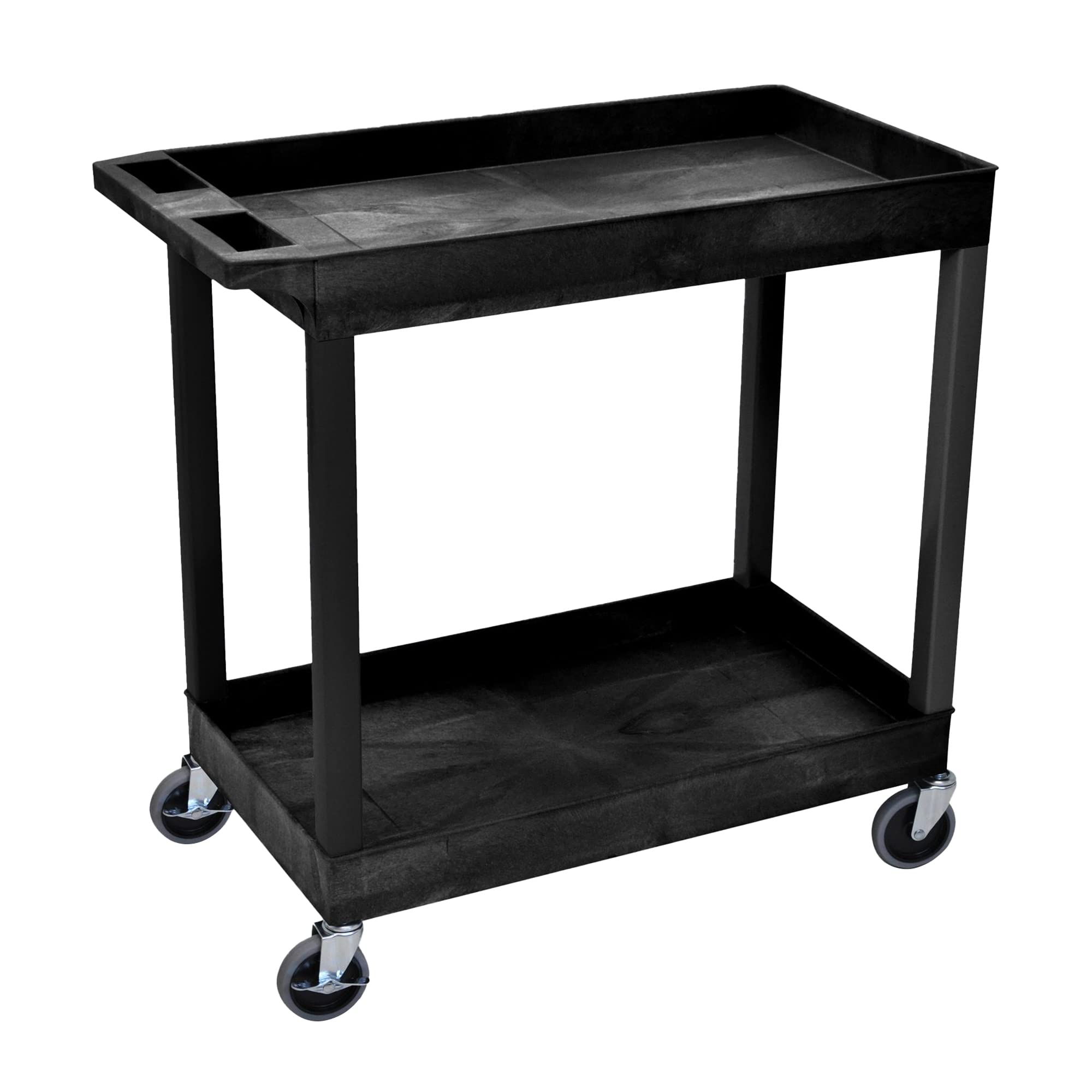 Foto 2 pulgar | Carrito De Almacenamiento Luxor Tub 32 X 18, 2 Estantes Con Capacidad De 400 Libras, Color Negro - Venta Internacional.