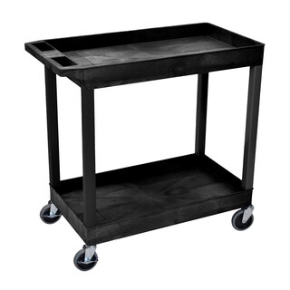 Foto 1 | Carrito De Almacenamiento Luxor Tub 32 X 18, 2 Estantes Con Capacidad De 400 Libras, Color Negro - Venta Internacional.