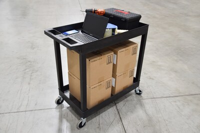 Foto 4 | Carrito De Almacenamiento Luxor Tub 32 X 18, 2 Estantes Con Capacidad De 400 Libras, Color Negro - Venta Internacional.