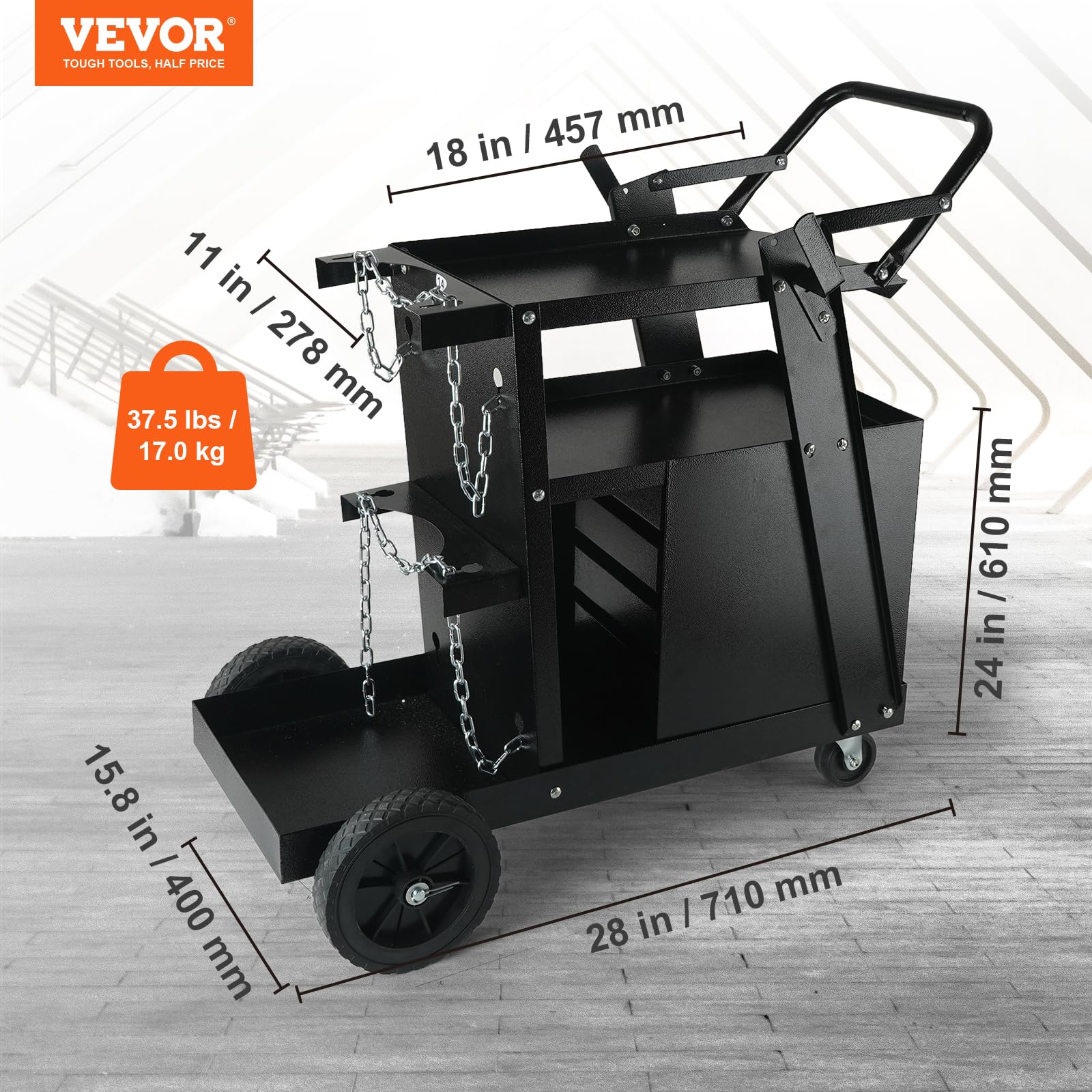 Foto 3 pulgar | Carrito De Soldadura Vevor De 2 Niveles, 4 Cajones, 120 Kg De Capacidad Con Ruedas - Venta Internacional.