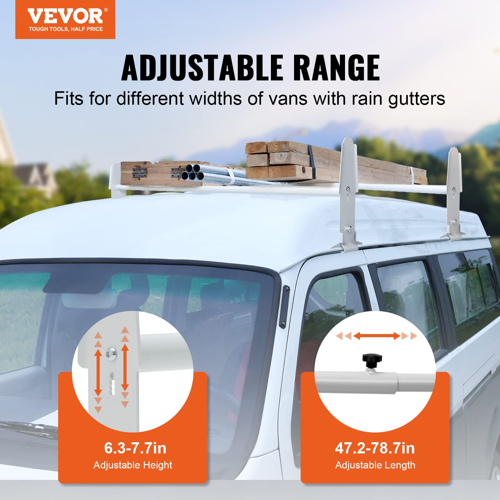 Foto 2 | Estanterías Vevor Para Furgonetas Con Techo Ajustable, 47,2 A 78,7 Pulgadas, 227 Kg - Venta Internacional.