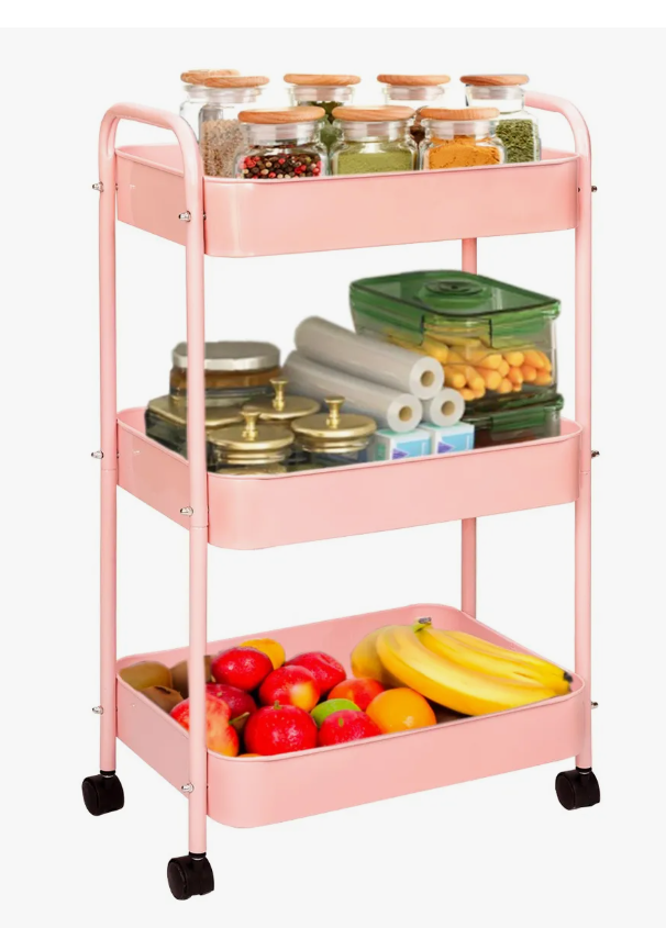 Carrito Organizador De Metal Transportador Metálico Ruedas