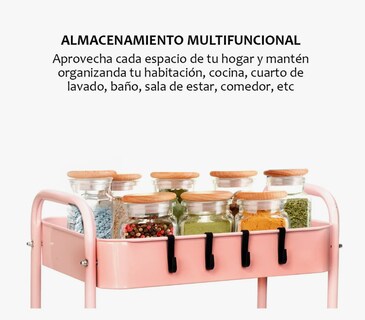 Foto 5 | Carrito Organizador De Metal Transportador Metálico Ruedas