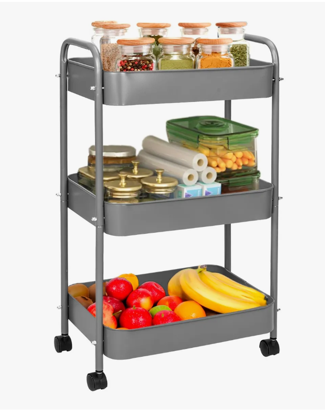 Carrito Organizador De Metal Transportador Metálico Ruedas