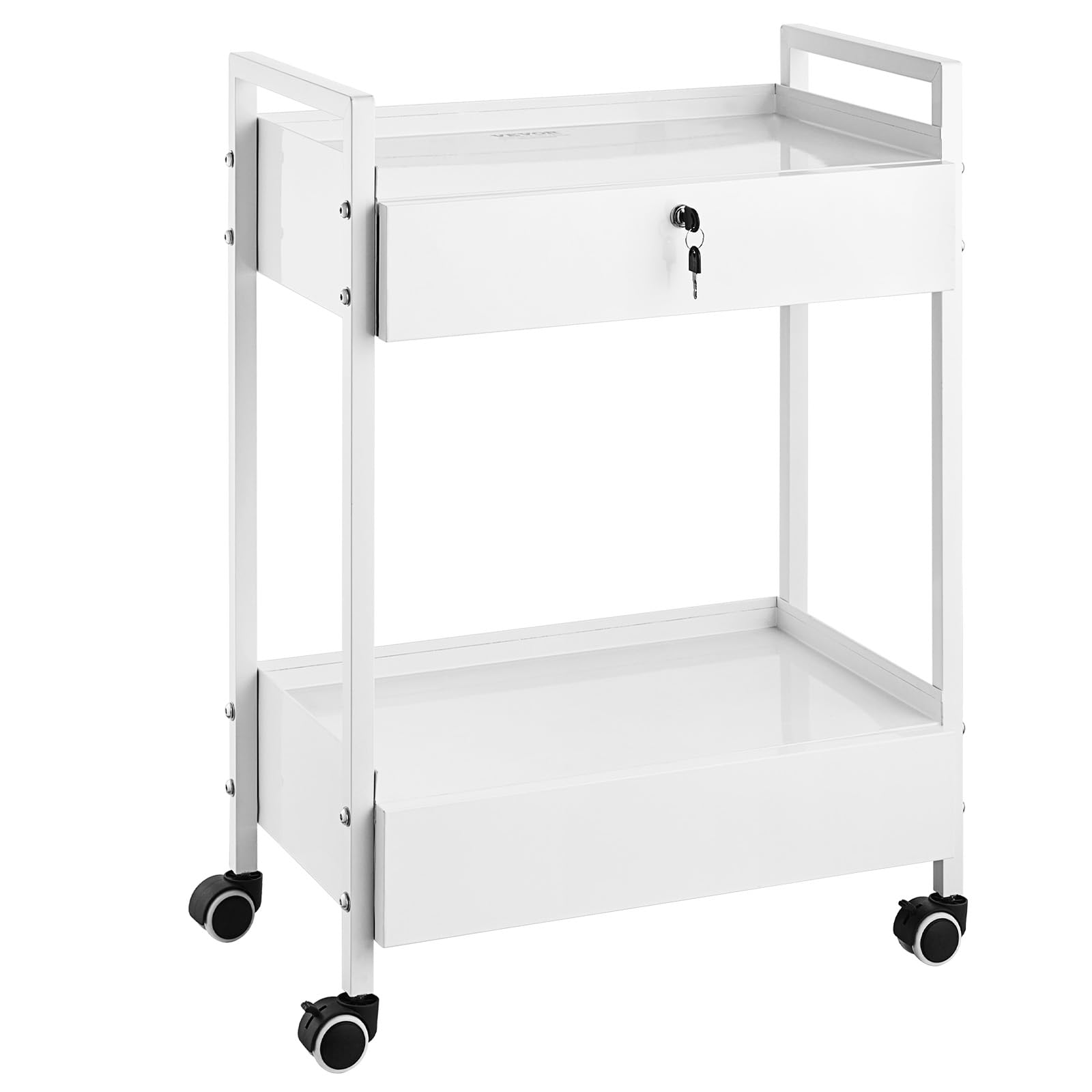 Carrito De Laboratorio Vevor De 2 Niveles De Acero Inoxidable Con 2 Cajones De 220 Libras - Venta Internacional.