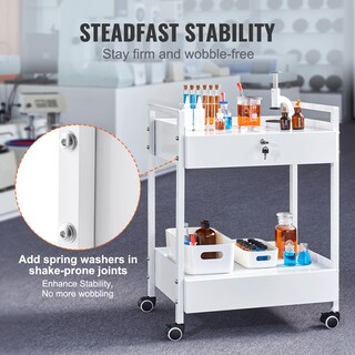 Foto 3 | Carrito De Laboratorio Vevor De 2 Niveles De Acero Inoxidable Con 2 Cajones De 220 Libras - Venta Internacional.