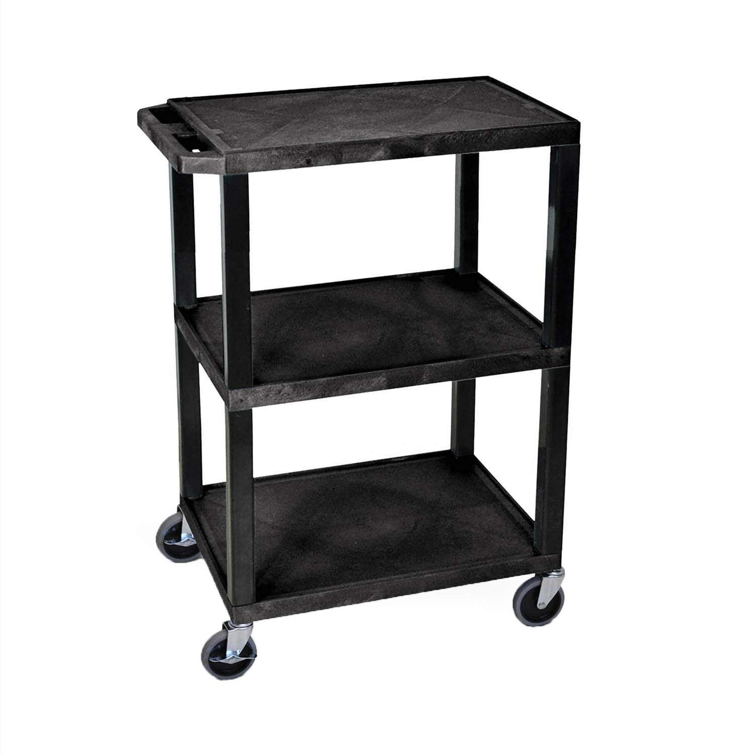 Carrito Utilitario Luxor Wt34s Con 3 Estantes, Color Negro Tuffy, 24 X 18 X 34 Pulgadas - Venta Internacional.