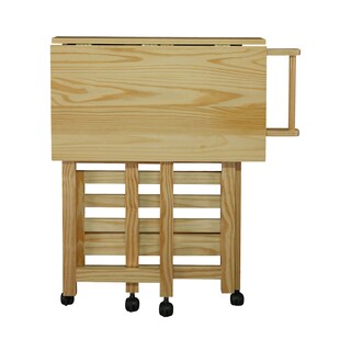 Foto 5 | Carrito de Cocina Casual Home Trek Plegable Natural de 27 cm con Estantes - Venta Internacional