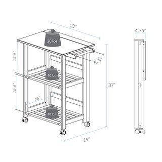 Foto 6 | Carrito de Cocina Casual Home Trek Plegable Natural de 27 cm con Estantes - Venta Internacional