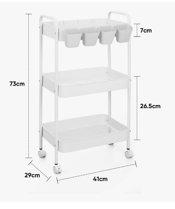 Foto 4 pulgar | Carrito Organizador De Acero Multifunción Con Ruedas