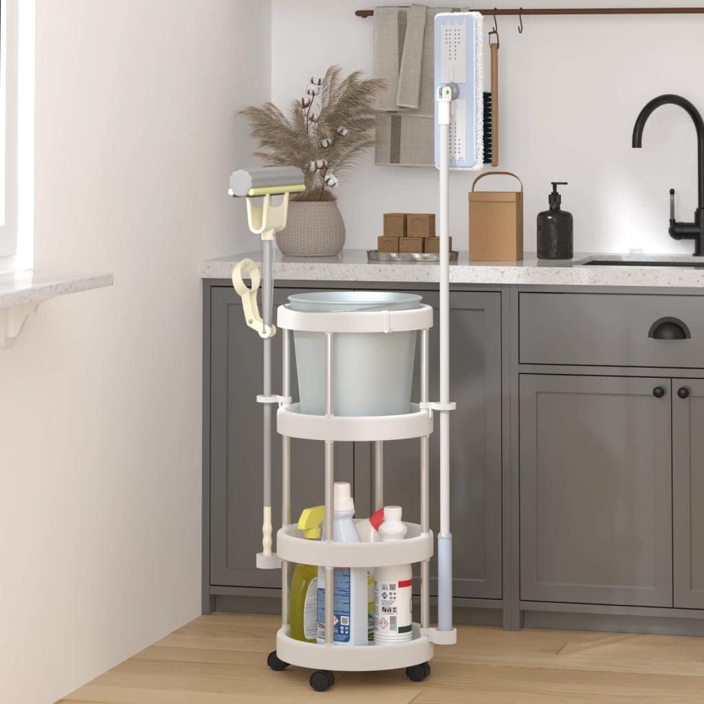 Foto 2 | Carrito De Limpieza Vidaxl Professional De Aluminio Plateado/blanco - Venta Internacional.