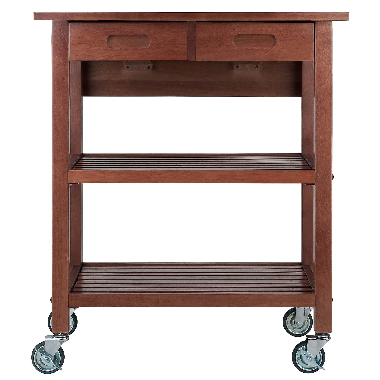 Foto 3 pulgar | Carrito De Cocina Winsome Jonathan Con 2 Cajones, Color Nogal Enrollable - Venta Internacional.
