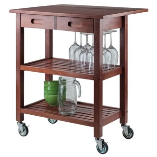Foto 6 | Carrito De Cocina Winsome Jonathan Con 2 Cajones, Color Nogal Enrollable - Venta Internacional.