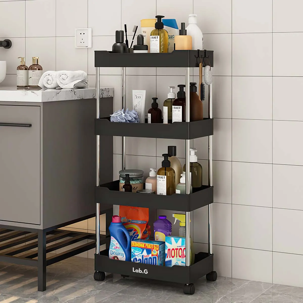 Foto 6 pulgar | Estante Organizador De 4 Niveles Para Cocina, Para Baño Lab.g Negro