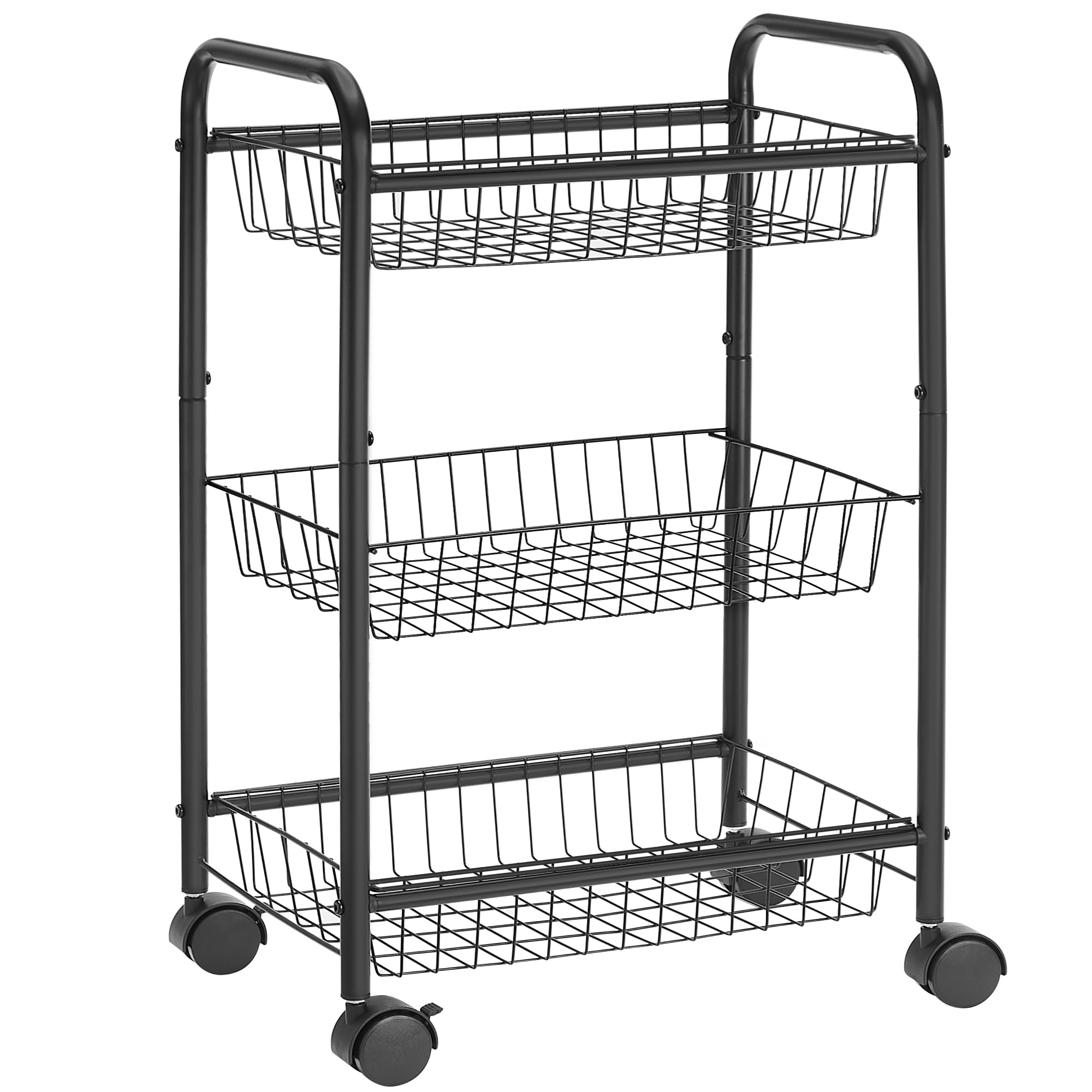 Foto 1 | Carrito Rodante Songmics Ubsc03bk, Metal, 3 Niveles, Con Cestas, Negro - Venta Internacional.