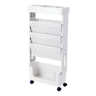 Foto 2 | Estantería Organizador De Almacenamiento Lo Necesito Con Ruedas Color Blanco.