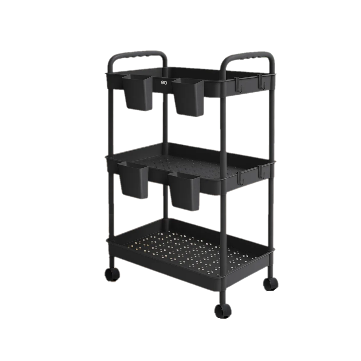 Carrito Organizador 3 Niveles 4 Cestos y Ganchos Eo Safe Imports Esi-20635 Negro