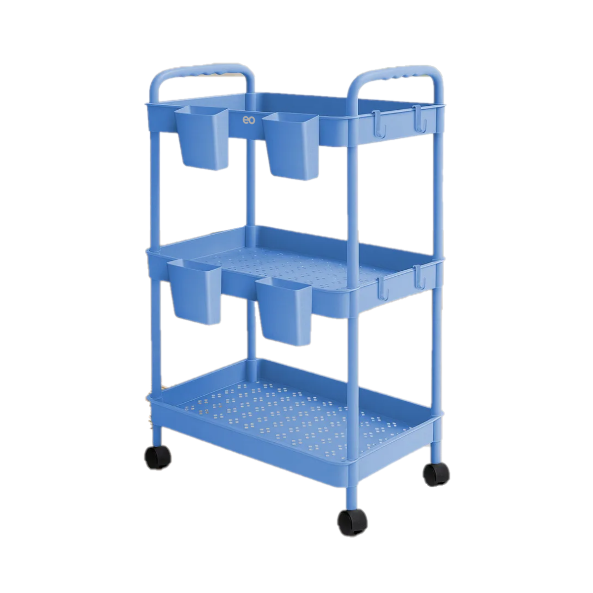 Carrito Organizador Multiusos 3 Niveles 4 Cestos y Ganchos Eo Safe Imports Esi-20633 Azul