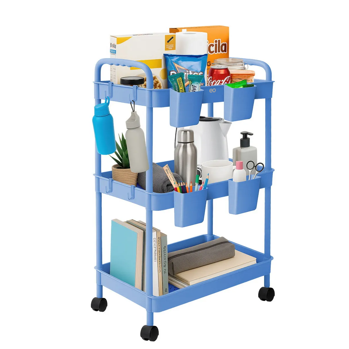 Foto 3 | Carrito Organizador Multiusos 3 Niveles 4 Cestos y Ganchos Eo Safe Imports Esi-20633 Azul