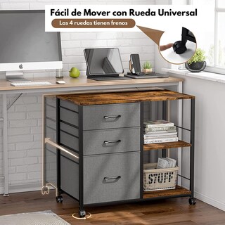 Foto 5 | Archivadores Para Home Office Con 3 Cajones Marron Gomyhome