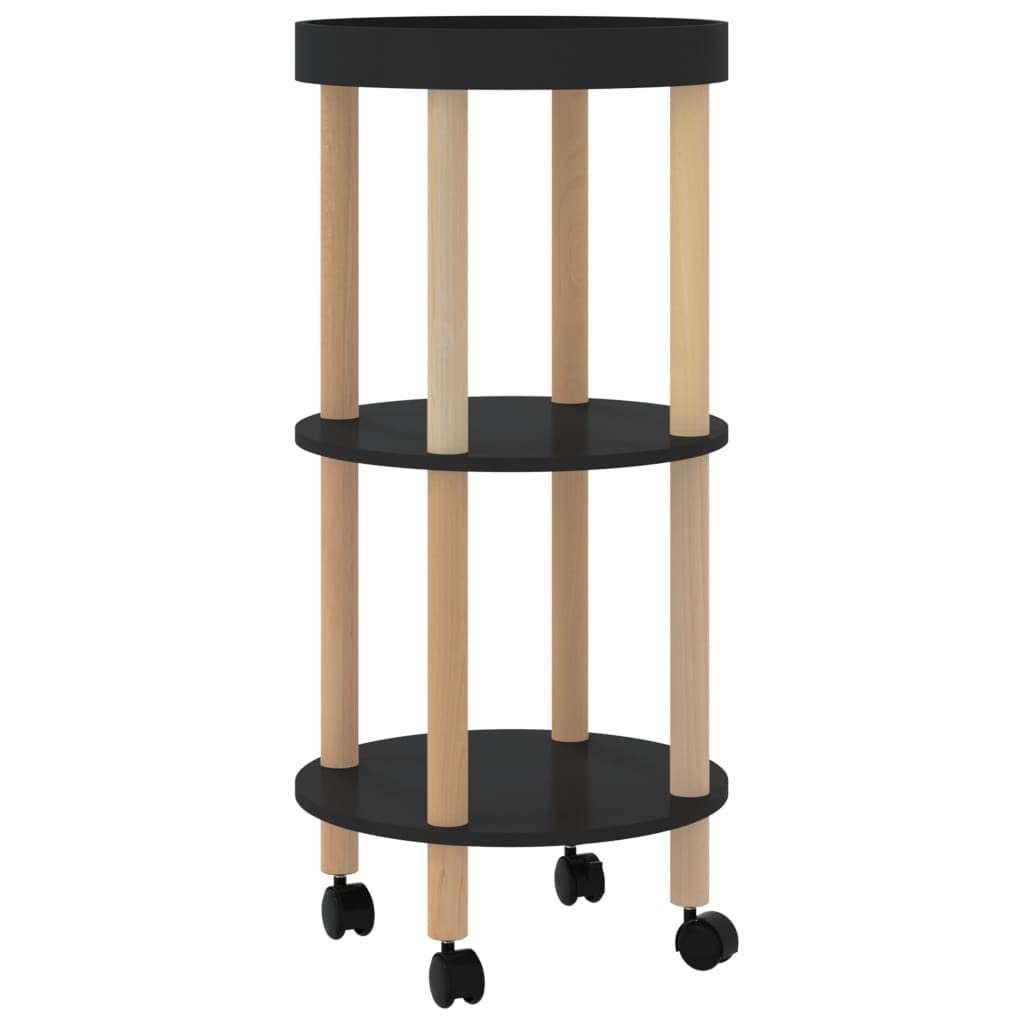 Foto 2 pulgar | Trolley Vidaxl  Escandinavo  3 Niveles  Madera De Ingeniería Negra - Venta Internacional.