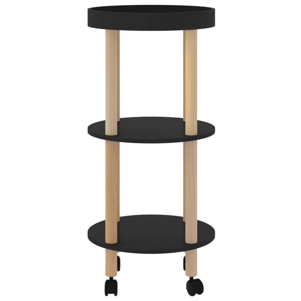 Foto 5 pulgar | Trolley Vidaxl  Escandinavo  3 Niveles  Madera De Ingeniería Negra - Venta Internacional.