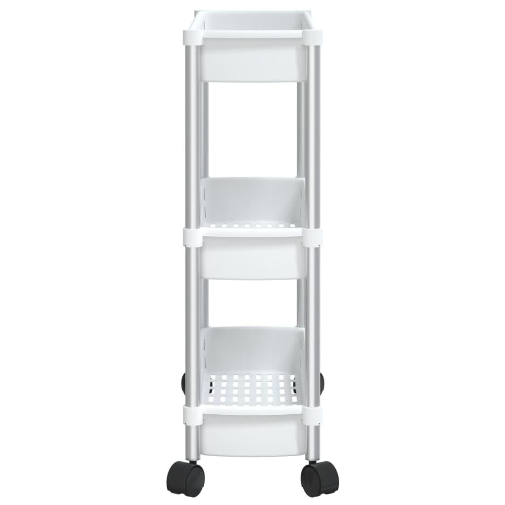 Foto 6 pulgar | Carrito De Almacenamiento Vidaxl Con Marco De Aluminio De 3 Niveles  Color Plateado Y Blanco - Venta Internacional.