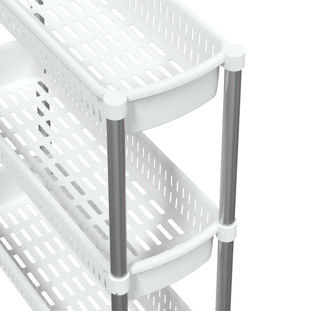 Foto 7 pulgar | Carrito De Almacenamiento Vidaxl Con Marco De Aluminio De 3 Niveles  Color Plateado Y Blanco - Venta Internacional.