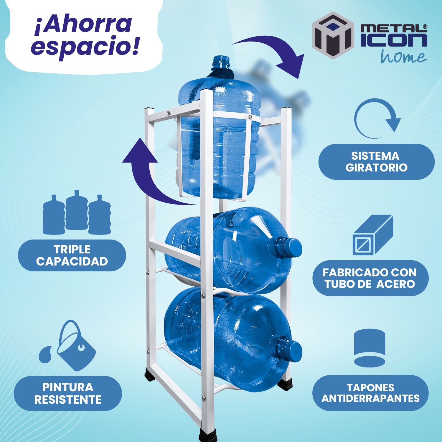 Foto 5 pulgar | Portagarrafón Organizador y Despachador Metalicon Home 2 en 1
