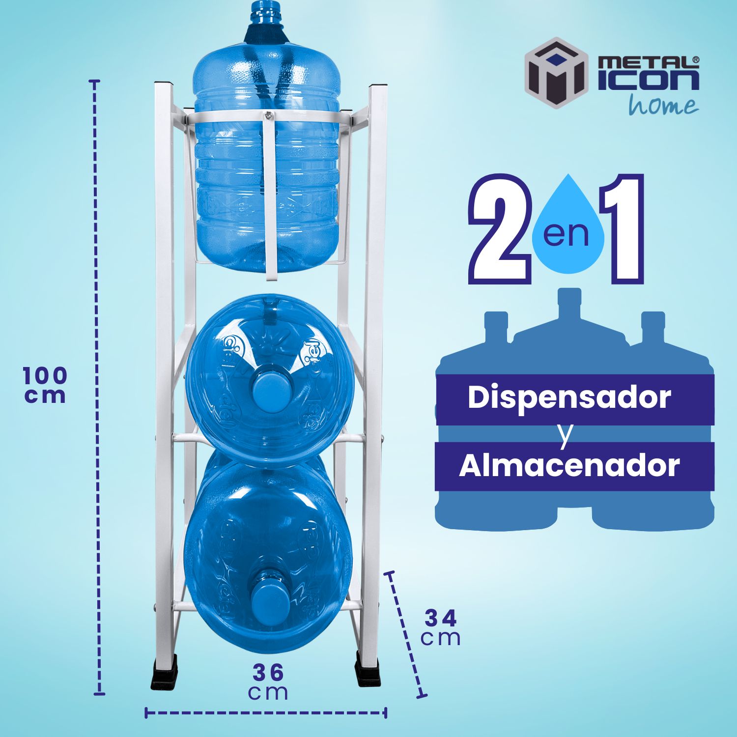 Foto 5 | Portagarrafón Organizador y Despachador Metalicon Home 2 en 1