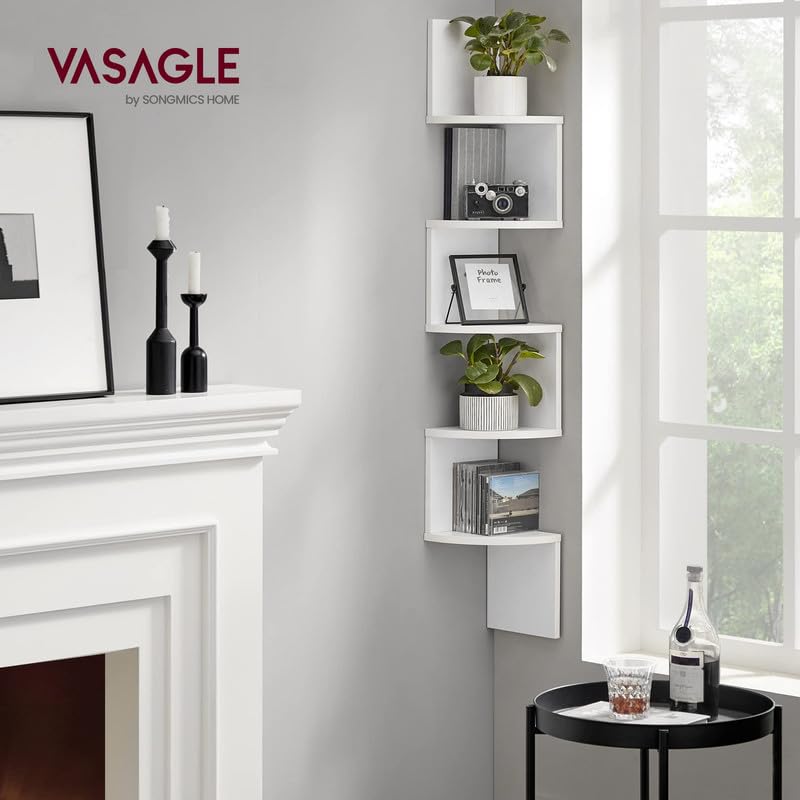 Foto 2 | Soporte De Pared Para Estante De Esquina Vasagle De 5 Niveles, Color Blanco