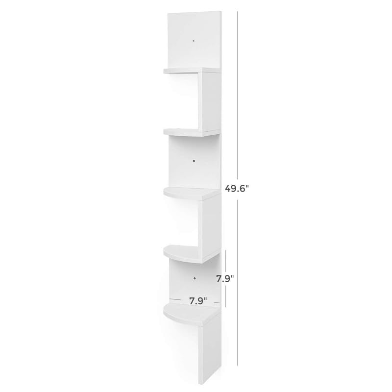 Foto 6 pulgar | Soporte De Pared Para Estante De Esquina Vasagle De 5 Niveles, Color Blanco