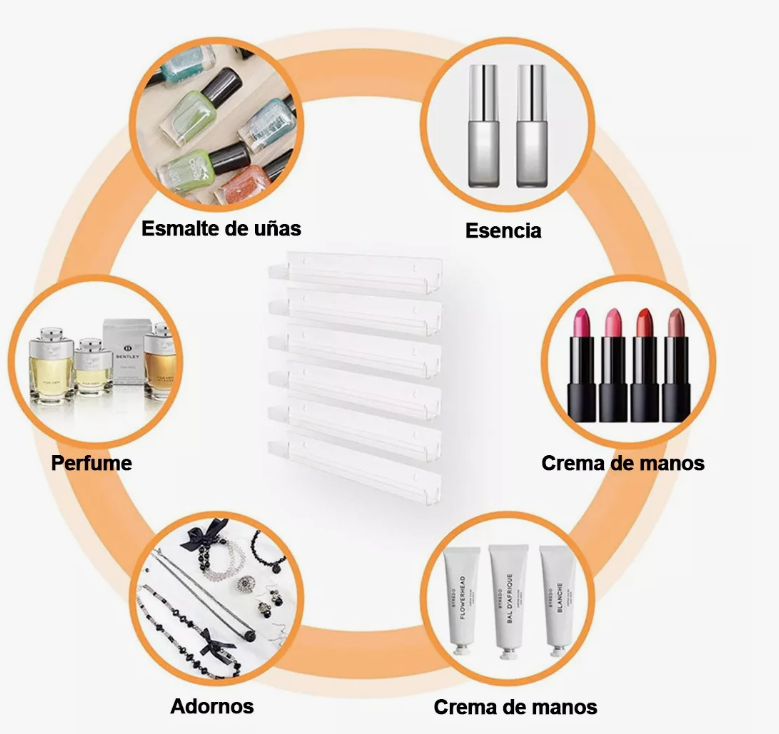 Foto 4 pulgar | Estantes Xtellar Flotantes De Acrílico Para Esmaltes De Uñas 8pcs