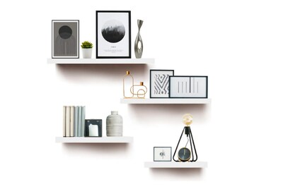 Foto 1 | Kit 4 Repisas Flotantes 50x15 40x15 30x15 20x15 Y Accesorios Color Blanco