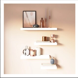 Foto 3 | Kit 4 Repisas Flotantes 50x15 40x15 30x15 20x15 Y Accesorios Color Blanco