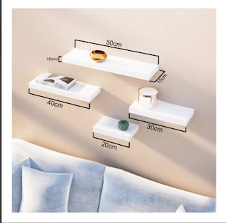 Foto 4 | Kit 4 Repisas Flotantes 50x15 40x15 30x15 20x15 Y Accesorios Color Blanco