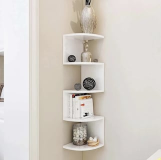 Foto 4 | Repisa Esquinera Flotante Moderna Minimalista Muebles Blanco Libros