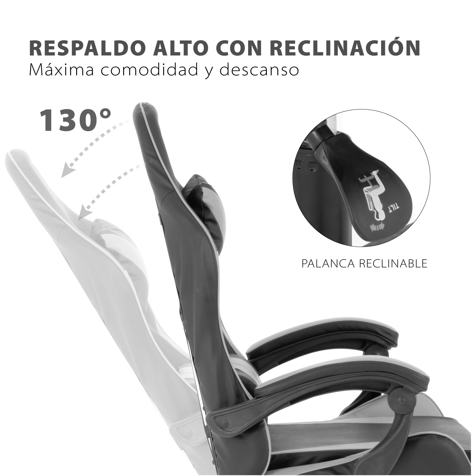 Foto 4 pulgar | Silla Gamer Onof SGE-NE/GR Multicolor sin Reposapiés