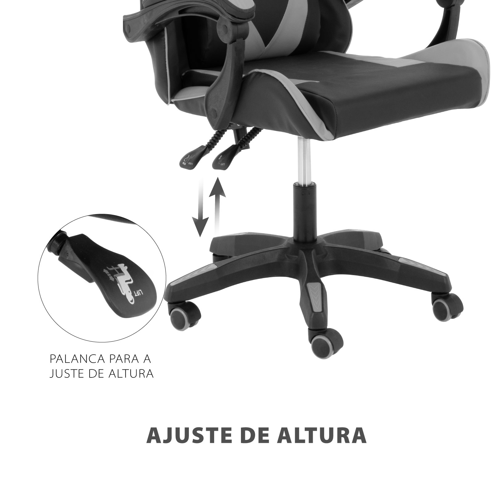 Foto 6 pulgar | Silla Gamer Onof SGE-NE/GR Multicolor sin Reposapiés