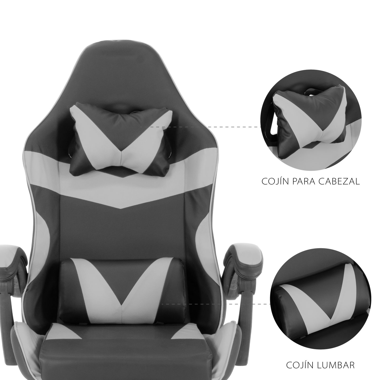 Foto 7 pulgar | Silla Gamer Onof SGE-NE/GR Multicolor sin Reposapiés