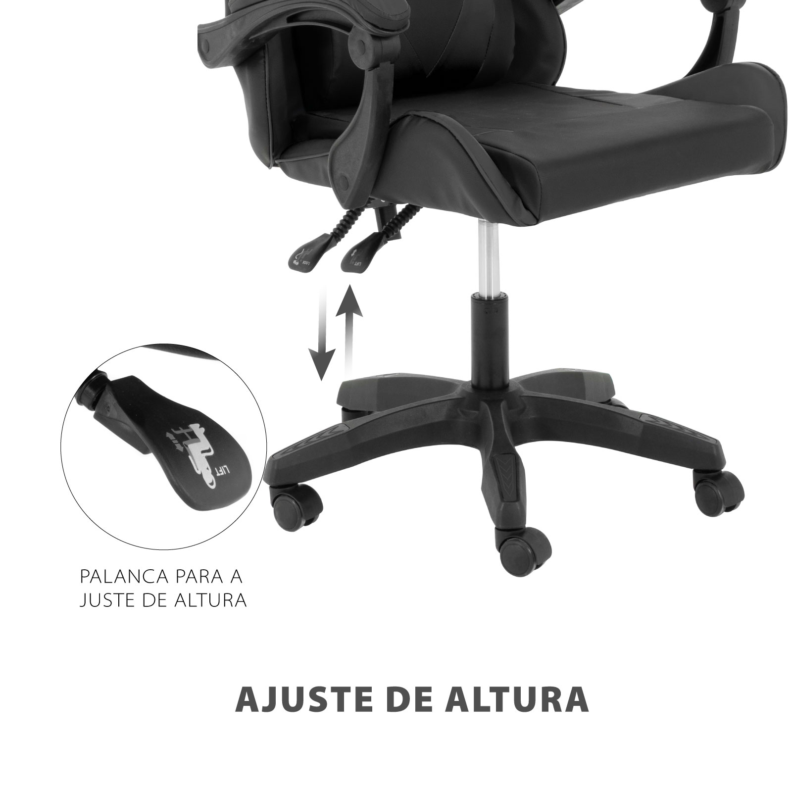 Foto 6 pulgar | Silla Gamer Onof SGE-NE color Negro sin Reposapiés