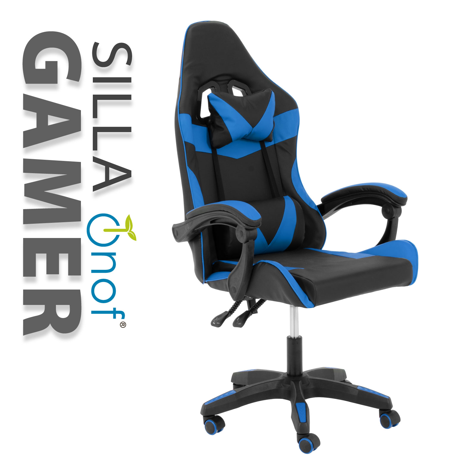 Foto 3 pulgar | Silla Gamer Onof SGE-NE/AZ Multicolor