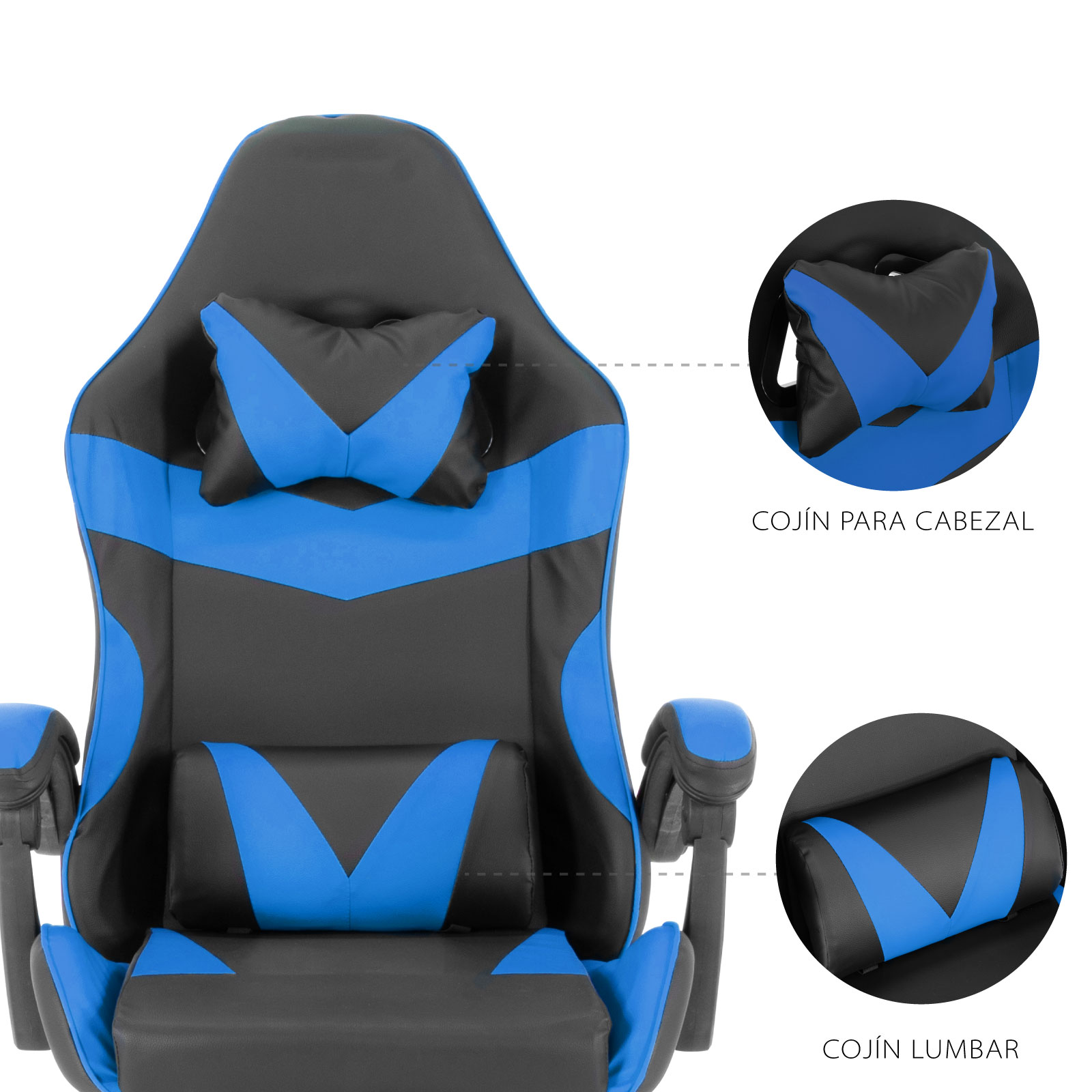 Foto 7 pulgar | Silla Gamer Onof SGE-NE/AZ Multicolor