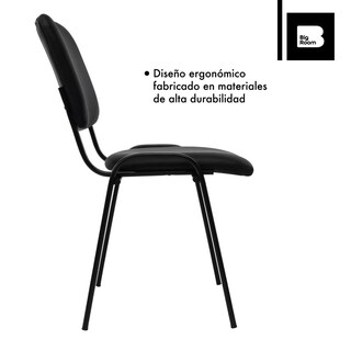 Foto 8 | Lote 2 Sillas Escritorio Sala De Espera Tapizada Vinipiel