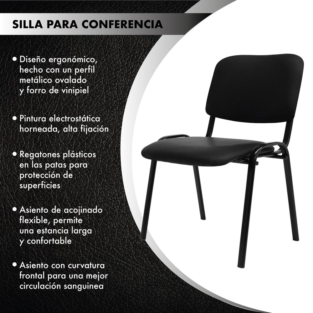 Foto 3 pulgar | Lote 4 Sillas Escritorio Big Room Sala De Espera Tapizada Vinipiel