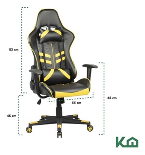 Foto 5 | Silla Gamer KingsHouse 300134 color Amarillo Ergonómica Reclinable Gaming PC Videojuegos