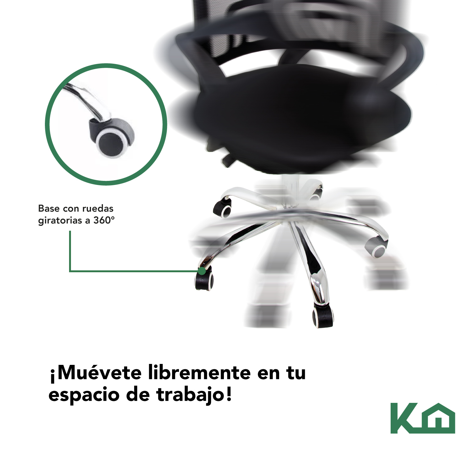 Foto 7 | Sillas Mesh Oficina KingsHouse KHMESHB color Negro 2 Piezas