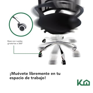 Foto 7 | Sillas Mesh Oficina KingsHouse KHMESHB color Negro 2 Piezas