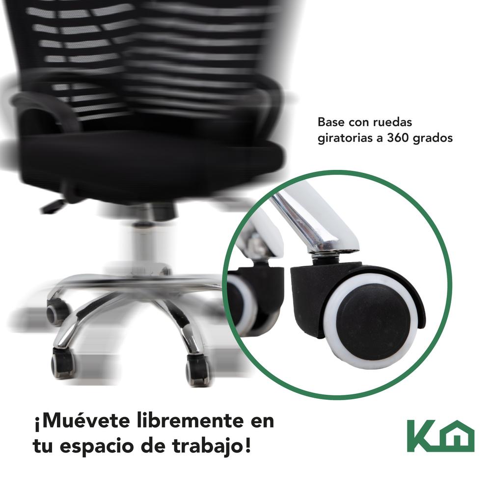 Foto 7 | Silla Ejecutiva KingsHouse con Respaldo Reclinable Negra Mesh Oficina